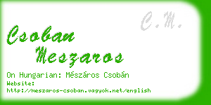 csoban meszaros business card