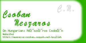 csoban meszaros business card